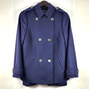 Jaeger Wool Dark Blue Coat #473 Size 8